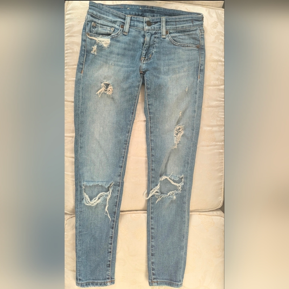 Ralph Lauren Denim & Supply Distressed Blue Jeans, Size 24 - Picture 5 of 5